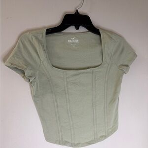 Hollister Women's Light Green Crop Top